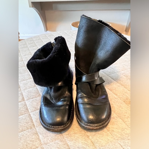 TRIPPEN Snow US 6.5-7 Black Fur Lined Leather Booties Made in Germany Orig $455 - Picture 9 of 13